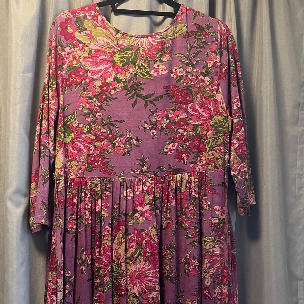 April Cornell Purple Floral Midi Dress